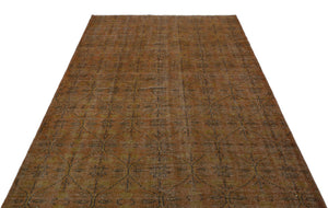 Brown Over Dyed Vintage Rug 5'3'' x 7'10'' ft 160 x 239 cm