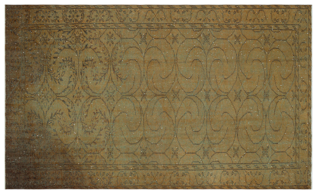 Brown Over Dyed Vintage Rug 5'5'' x 8'11'' ft 165 x 272 cm