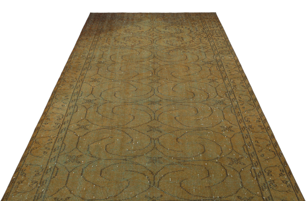 Brown Over Dyed Vintage Rug 5'5'' x 8'11'' ft 165 x 272 cm
