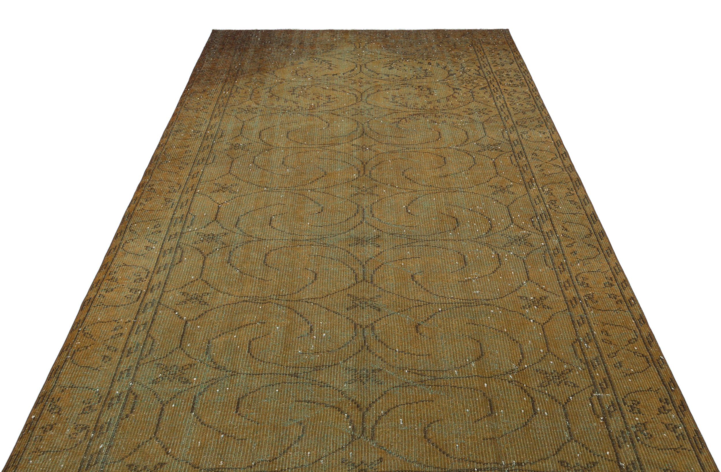Brown Over Dyed Vintage Rug 5'5'' x 8'11'' ft 165 x 272 cm