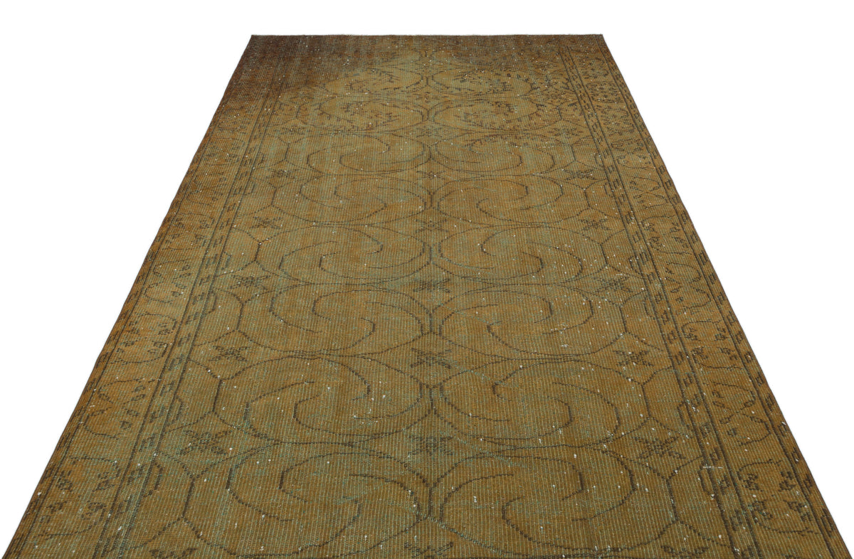 Brown Over Dyed Vintage Rug 5&#39;5&#39;&#39; x 8&#39;11&#39;&#39; ft 165 x 272 cm