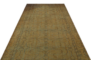 Brown Over Dyed Vintage Rug 5'5'' x 8'11'' ft 165 x 272 cm