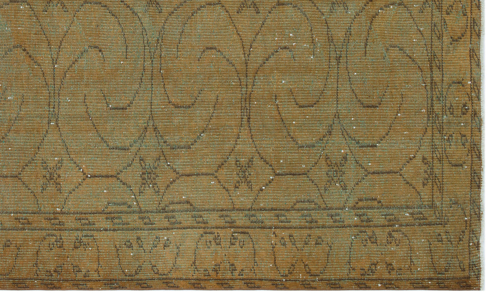 Brown Over Dyed Vintage Rug 5'5'' x 8'11'' ft 165 x 272 cm