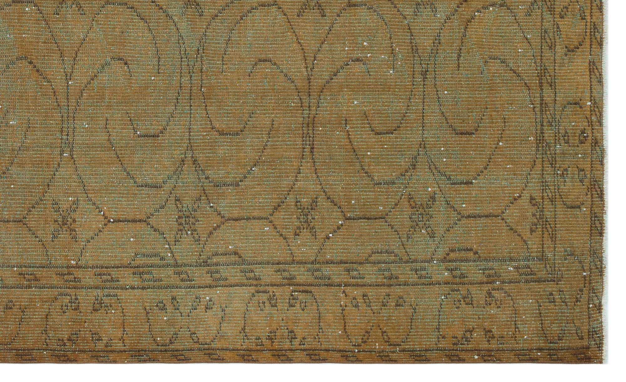 Brown Over Dyed Vintage Rug 5'5'' x 8'11'' ft 165 x 272 cm