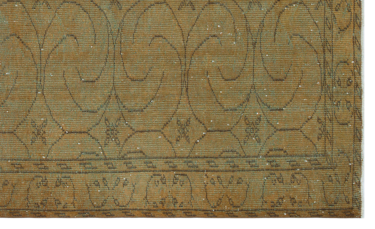 Brown Over Dyed Vintage Rug 5&#39;5&#39;&#39; x 8&#39;11&#39;&#39; ft 165 x 272 cm