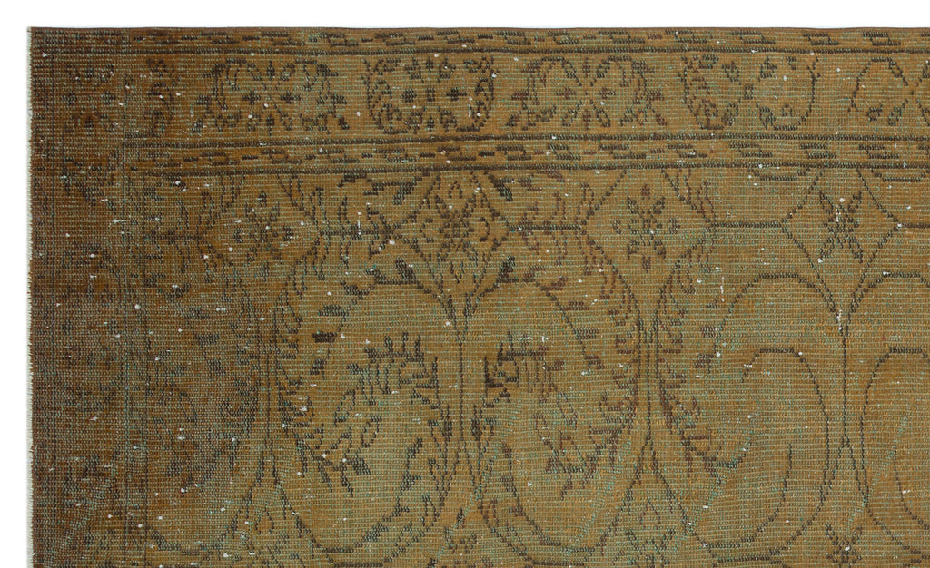 Brown Over Dyed Vintage Rug 5'5'' x 8'11'' ft 165 x 272 cm