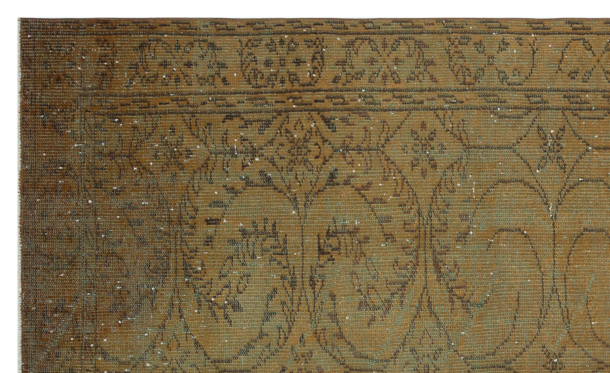 Brown Over Dyed Vintage Rug 5'5'' x 8'11'' ft 165 x 272 cm