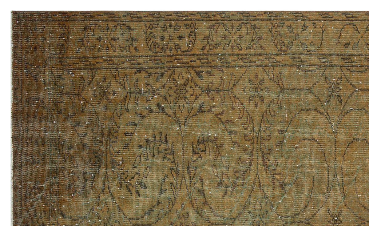 Brown Over Dyed Vintage Rug 5&#39;5&#39;&#39; x 8&#39;11&#39;&#39; ft 165 x 272 cm