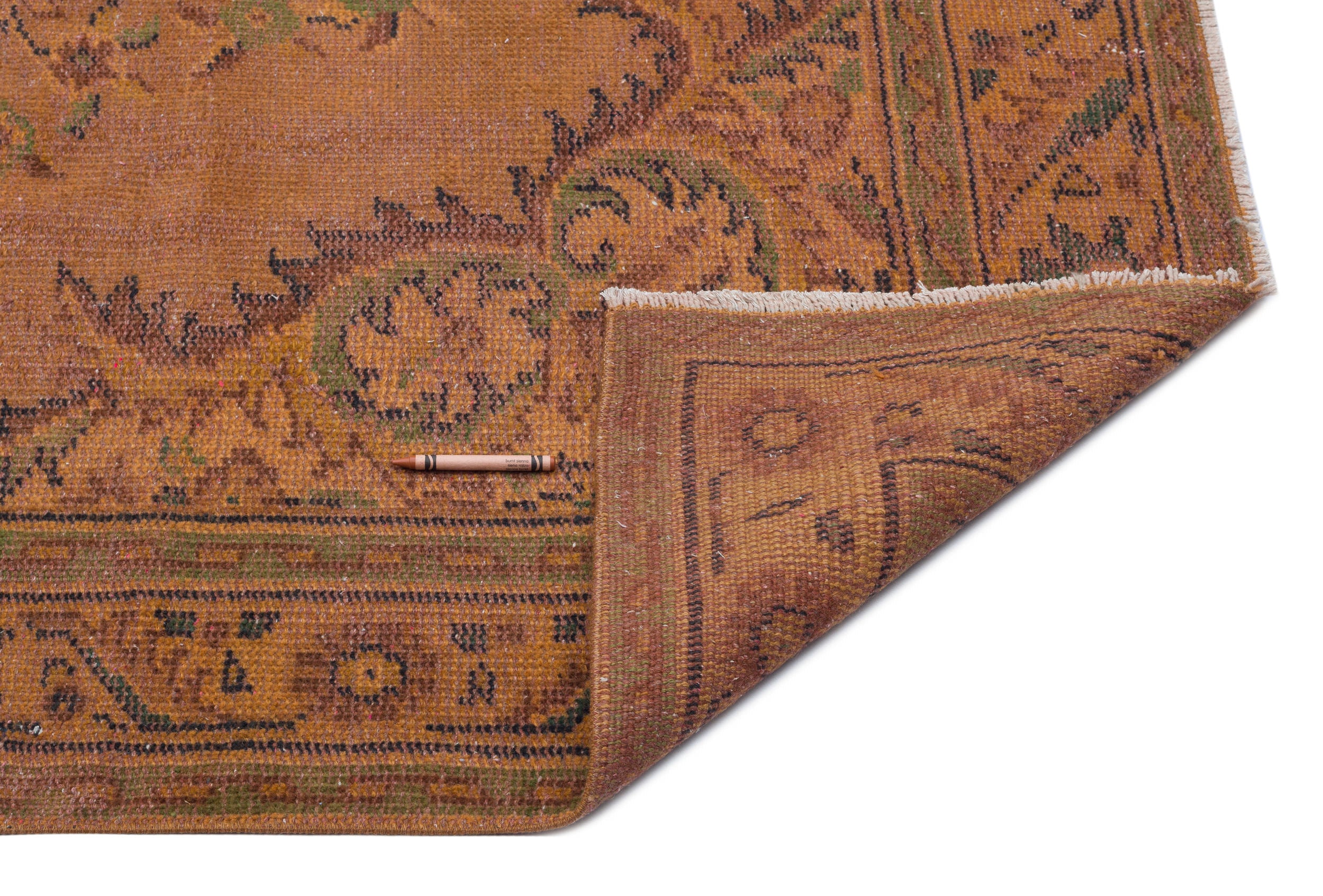 Brown Over Dyed Vintage Rug 5'3'' x 9'4'' ft 160 x 285 cm