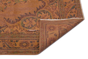 Brown Over Dyed Vintage Rug 5'3'' x 9'4'' ft 160 x 285 cm