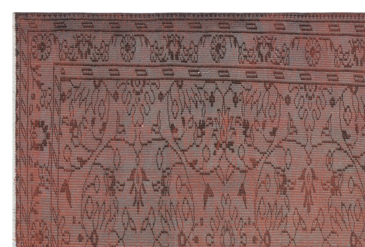 Gray Over Dyed Vintage Rug 5&#39;0&#39;&#39; x 7&#39;6&#39;&#39; ft 153 x 228 cm