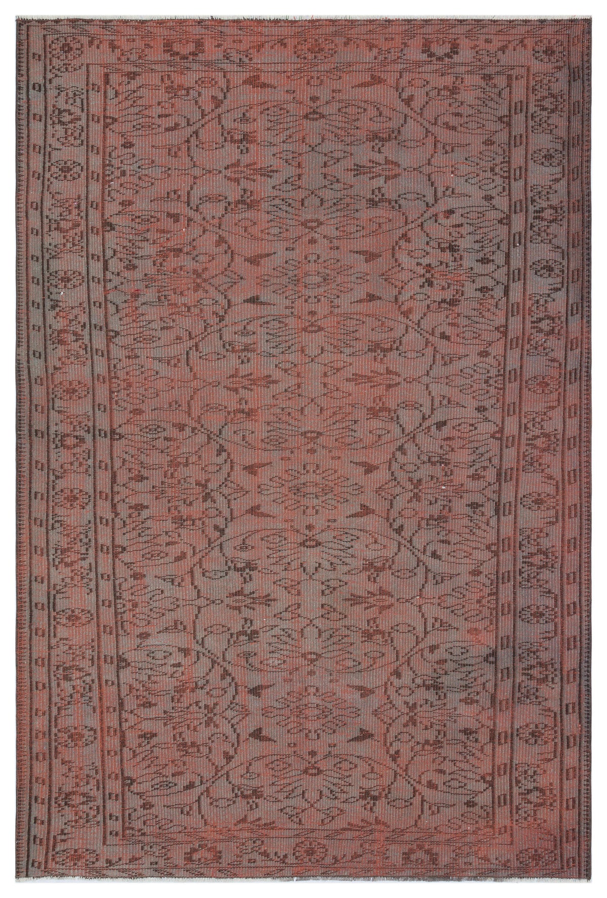 Gray Over Dyed Vintage Rug 5&#39;0&#39;&#39; x 7&#39;6&#39;&#39; ft 153 x 228 cm