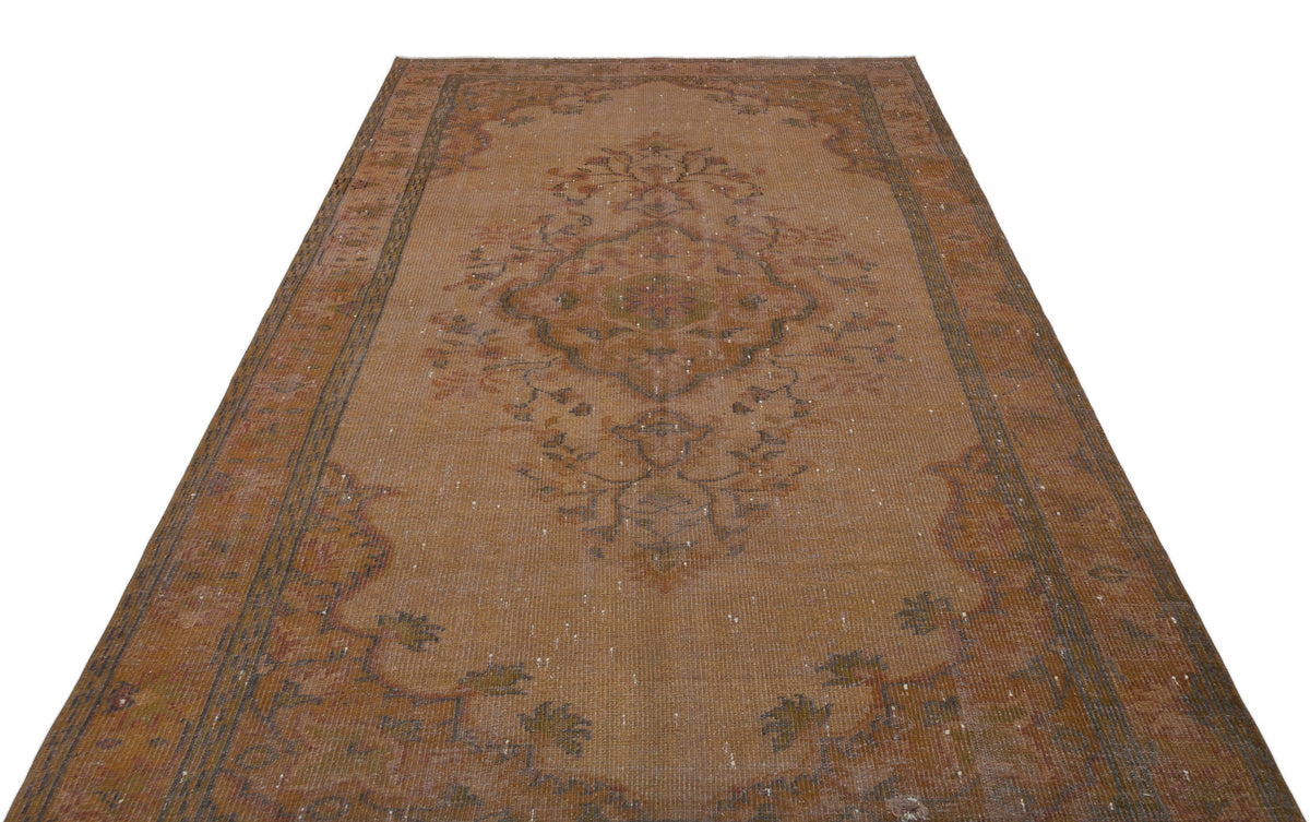 Brown Over Dyed Vintage Rug 5&#39;9&#39;&#39; x 9&#39;7&#39;&#39; ft 176 x 293 cm