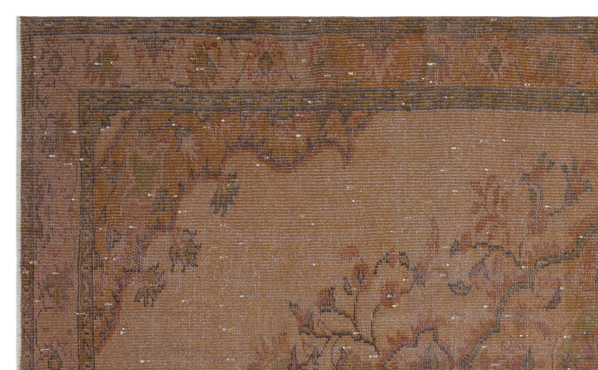 Brown Over Dyed Vintage Rug 5&#39;9&#39;&#39; x 9&#39;7&#39;&#39; ft 176 x 293 cm