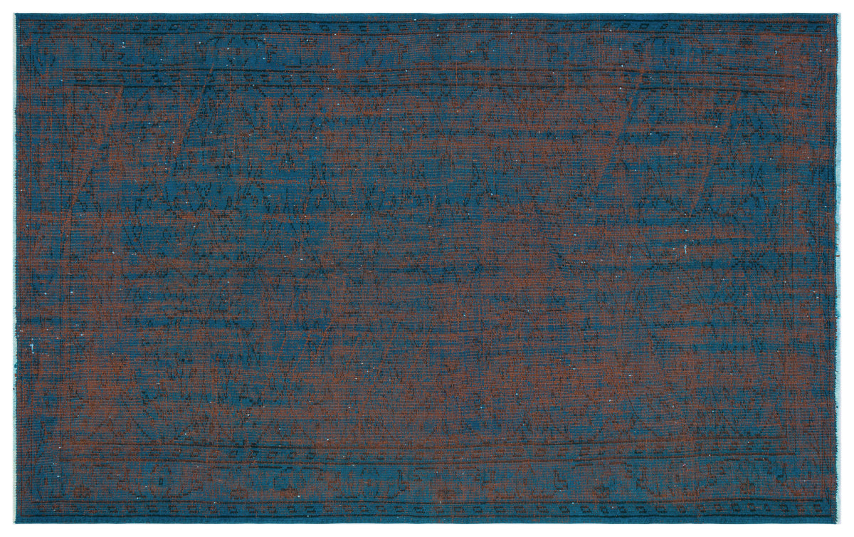 Turquoise  Over Dyed Vintage Rug 5&#39;4&#39;&#39; x 8&#39;6&#39;&#39; ft 163 x 260 cm