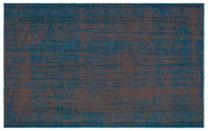 Turquoise  Over Dyed Vintage Rug 5'4'' x 8'6'' ft 163 x 260 cm