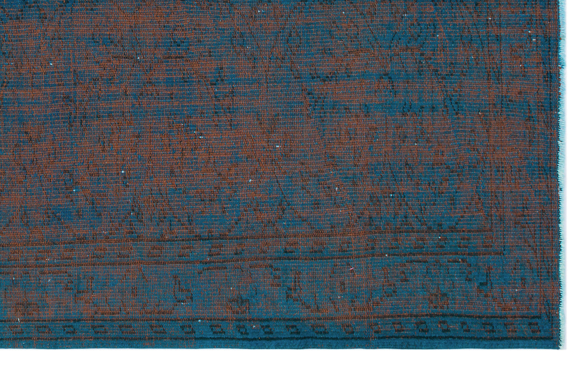 Turquoise  Over Dyed Vintage Rug 5&#39;4&#39;&#39; x 8&#39;6&#39;&#39; ft 163 x 260 cm