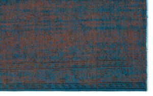 Turquoise  Over Dyed Vintage Rug 5'4'' x 8'6'' ft 163 x 260 cm