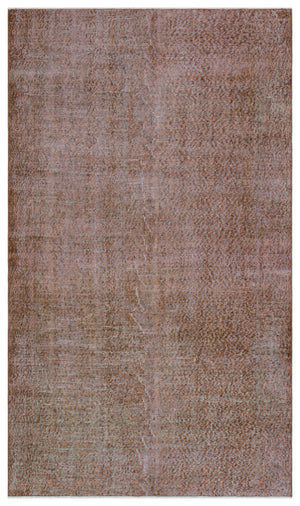 Brown Over Dyed Vintage Rug 4'11'' x 8'4'' ft 150 x 253 cm