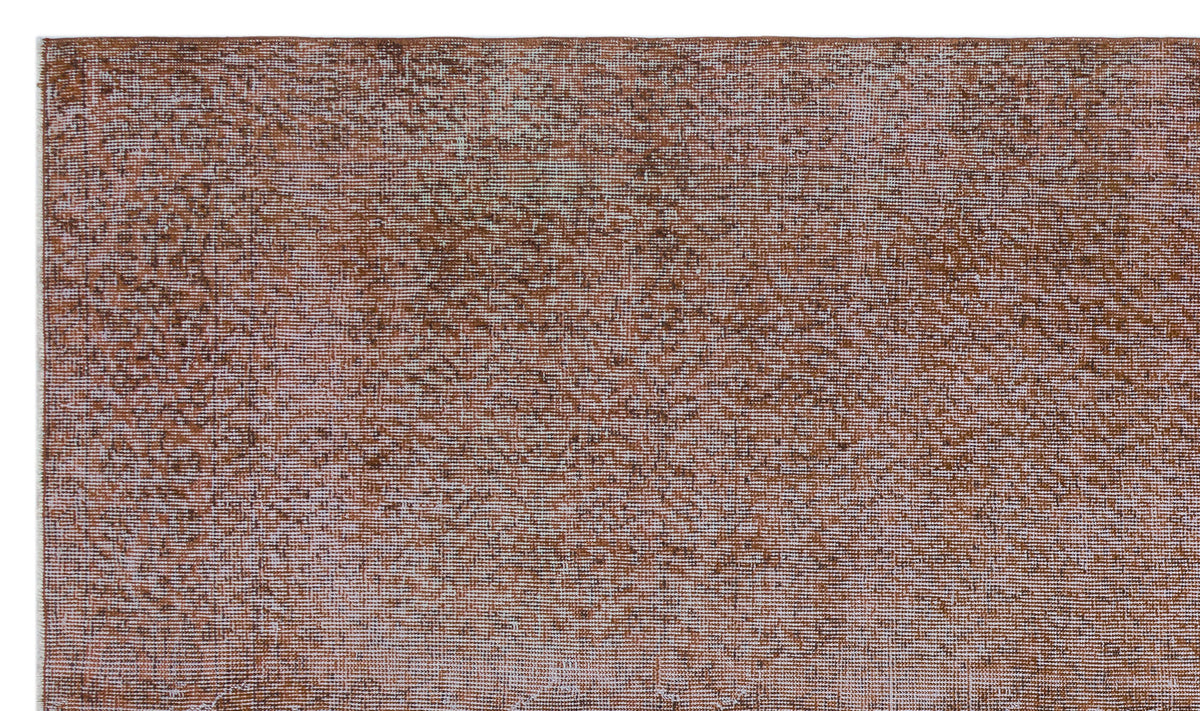 Brown Over Dyed Vintage Rug 4&#39;11&#39;&#39; x 8&#39;4&#39;&#39; ft 150 x 253 cm