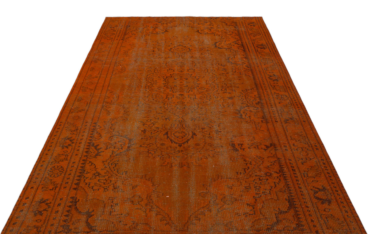 Brown Over Dyed Vintage Rug 5&#39;8&#39;&#39; x 9&#39;2&#39;&#39; ft 172 x 280 cm