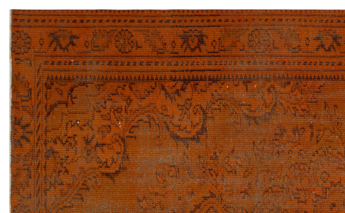 Brown Over Dyed Vintage Rug 5&#39;8&#39;&#39; x 9&#39;2&#39;&#39; ft 172 x 280 cm