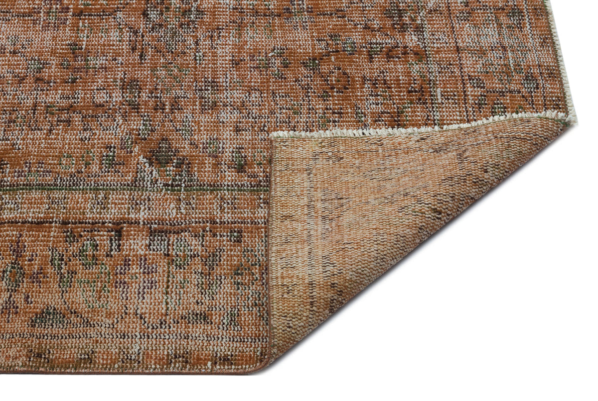 Brown Over Dyed Vintage Rug 6&#39;8&#39;&#39; x 9&#39;11&#39;&#39; ft 204 x 303 cm