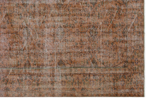 Brown Over Dyed Vintage Rug 6'8'' x 9'11'' ft 204 x 303 cm