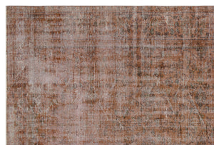 Brown Over Dyed Vintage Rug 6'8'' x 9'11'' ft 204 x 303 cm