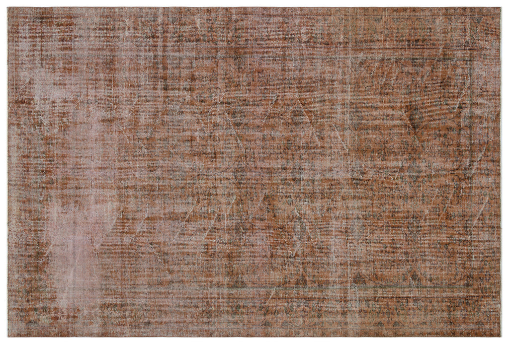 Brown Over Dyed Vintage Rug 6'8'' x 9'11'' ft 204 x 303 cm