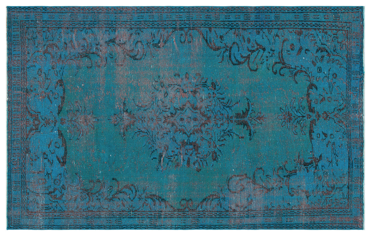 Retro Over Dyed Vintage Rug 5&#39;2&#39;&#39; x 8&#39;2&#39;&#39; ft 158 x 248 cm