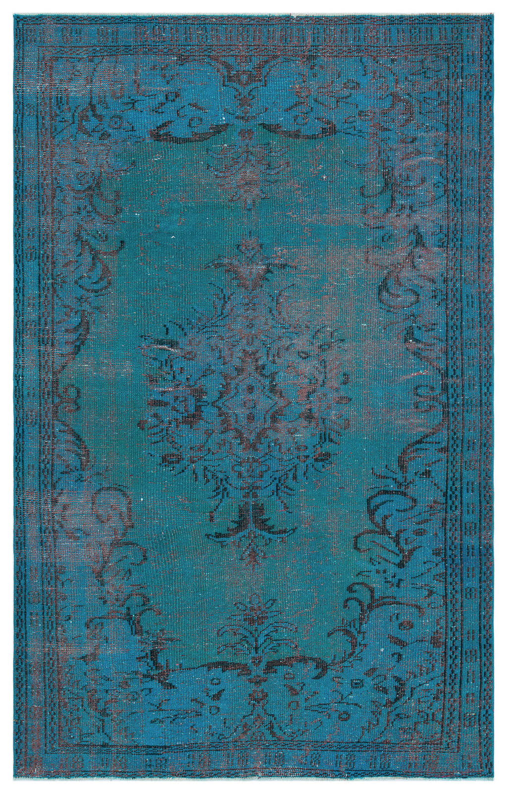 Retro Over Dyed Vintage Rug 5'2'' x 8'2'' ft 158 x 248 cm