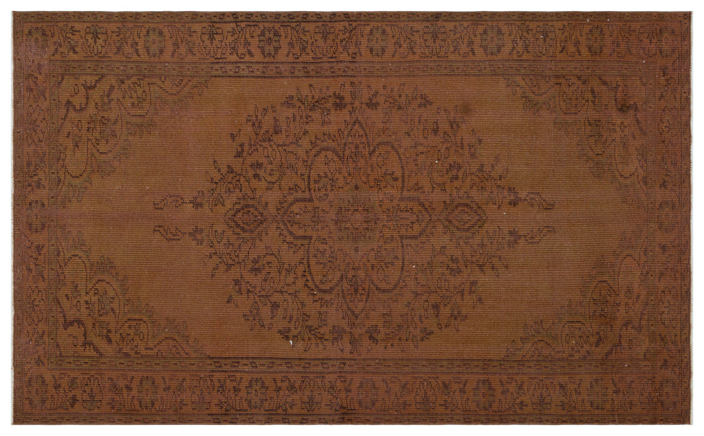 Brown Over Dyed Vintage Rug 5'1'' x 8'4'' ft 155 x 254 cm