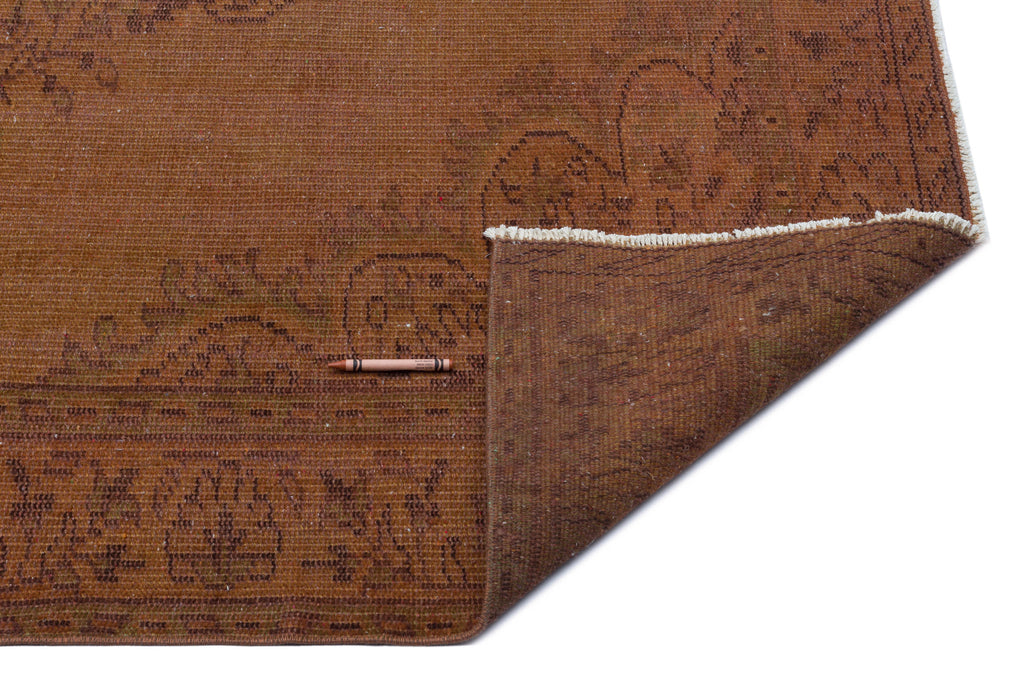 Brown Over Dyed Vintage Rug 5'1'' x 8'4'' ft 155 x 254 cm