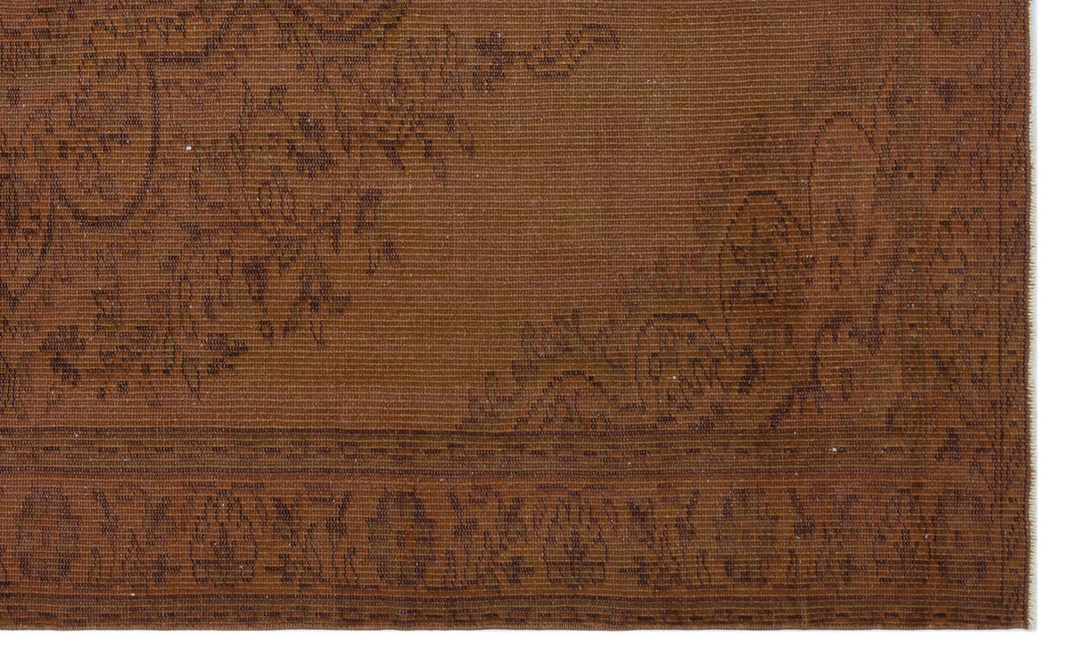 Brown Over Dyed Vintage Rug 5&#39;1&#39;&#39; x 8&#39;4&#39;&#39; ft 155 x 254 cm