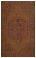 Brown Over Dyed Vintage Rug 5'1'' x 8'4'' ft 155 x 254 cm