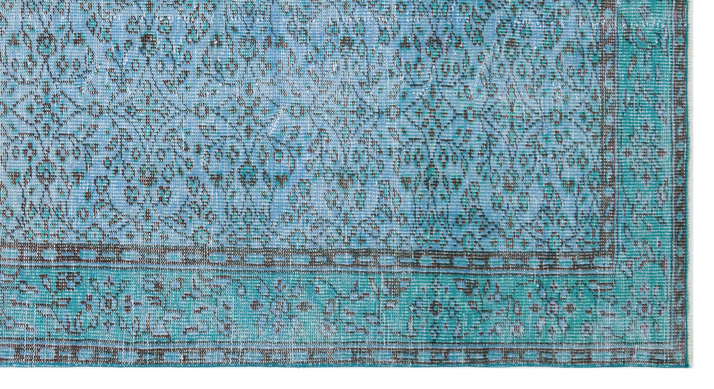 Blue Over Dyed Vintage Rug 4'9'' x 8'8'' ft 145 x 264 cm