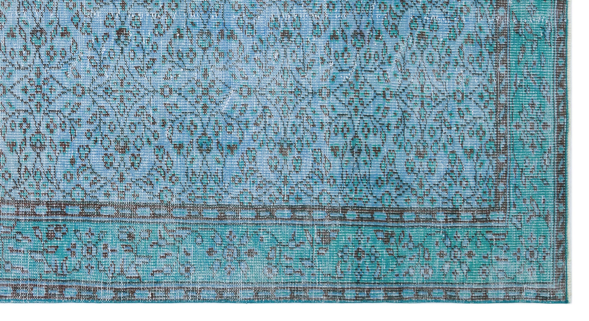 Blue Over Dyed Vintage Rug 4'9'' x 8'8'' ft 145 x 264 cm