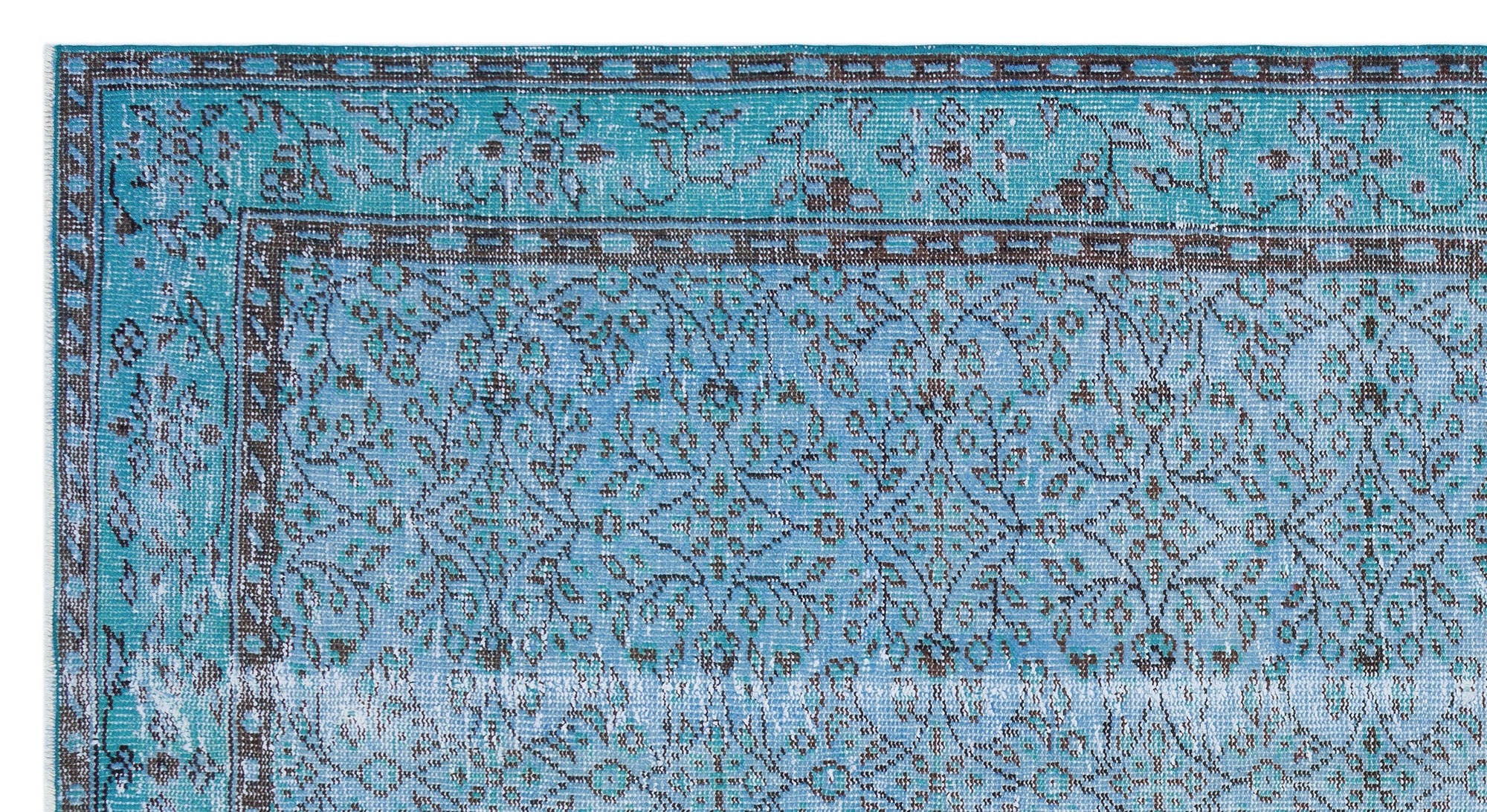 Blue Over Dyed Vintage Rug 4'9'' x 8'8'' ft 145 x 264 cm
