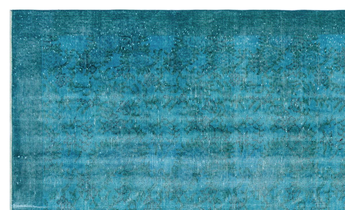 Turquoise  Over Dyed Vintage Rug 5&#39;7&#39;&#39; x 9&#39;2&#39;&#39; ft 169 x 280 cm