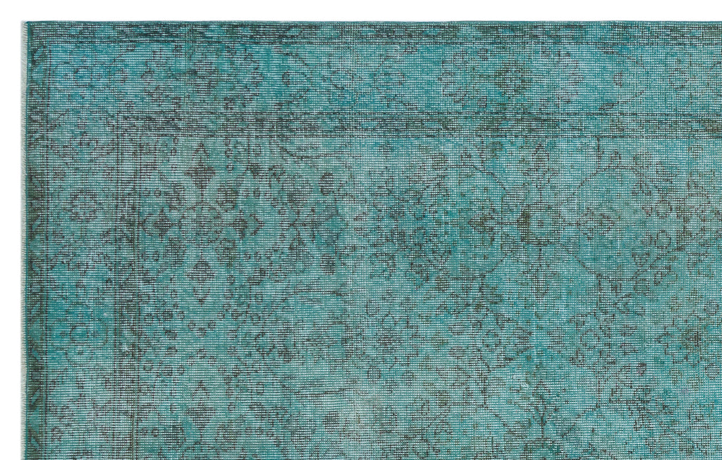 Turquoise  Over Dyed Vintage Rug 5'8'' x 9'0'' ft 172 x 275 cm