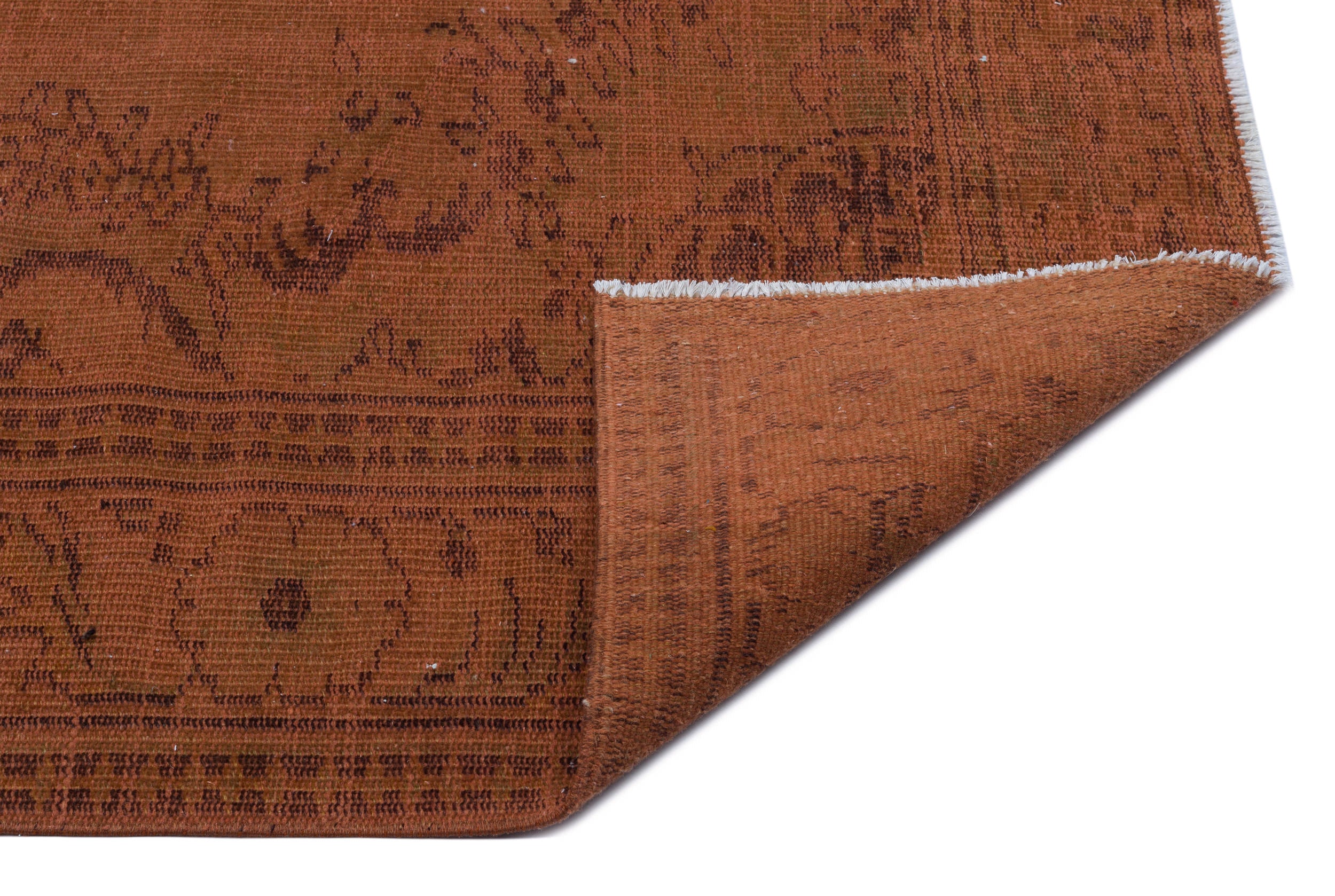 Brown Over Dyed Vintage Rug 6'1'' x 10'2'' ft 186 x 309 cm