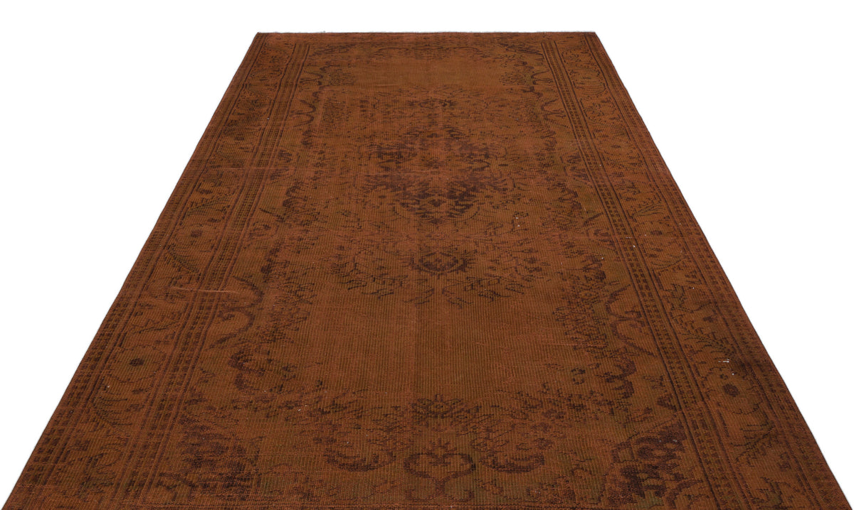 Brown Over Dyed Vintage Rug 6&#39;1&#39;&#39; x 10&#39;2&#39;&#39; ft 186 x 309 cm