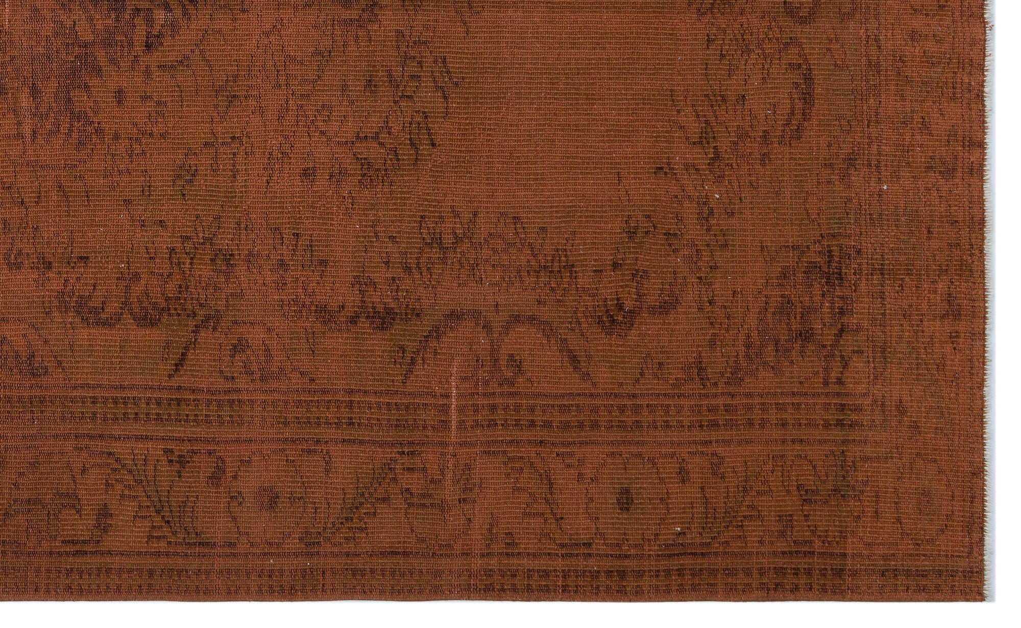 Brown Over Dyed Vintage Rug 6'1'' x 10'2'' ft 186 x 309 cm