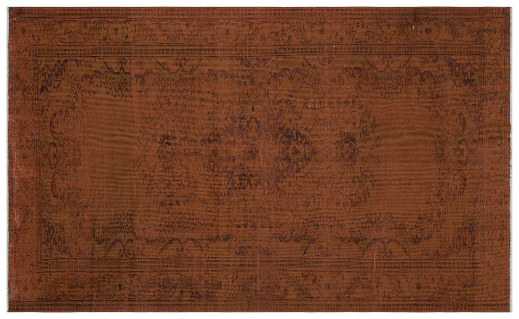 Brown Over Dyed Vintage Rug 6'1'' x 10'2'' ft 186 x 309 cm