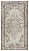 Beige Over Dyed Vintage Rug 5'4'' x 9'4'' ft 163 x 284 cm