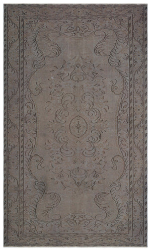 Gray Over Dyed Vintage Rug 5'7'' x 9'5'' ft 170 x 288 cm