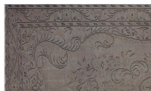 Gray Over Dyed Vintage Rug 5'7'' x 9'5'' ft 170 x 288 cm