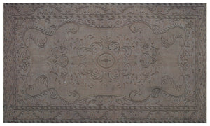 Gray Over Dyed Vintage Rug 5'7'' x 9'5'' ft 170 x 288 cm