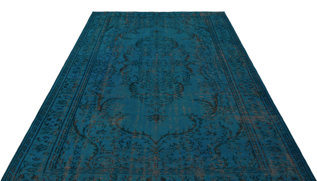 Turquoise  Over Dyed Vintage Rug 6&#39;0&#39;&#39; x 8&#39;4&#39;&#39; ft 183 x 255 cm